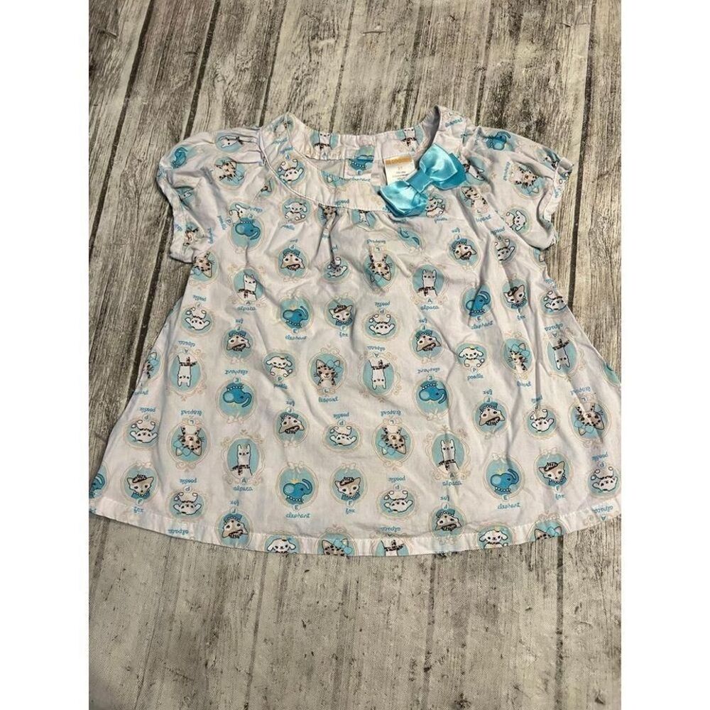Girls white and blue shirt short sleeve‎ size 3T